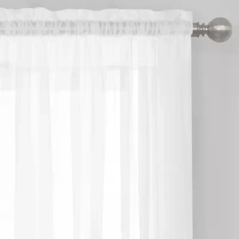 Regal Home Solid Voile Rod Pocket Sheer Single Curtain Panel