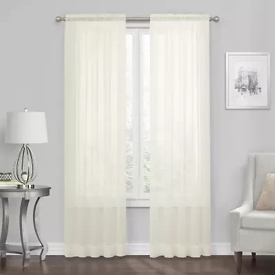 Regal Home Solid Voile Rod Pocket Sheer Single Curtain Panel