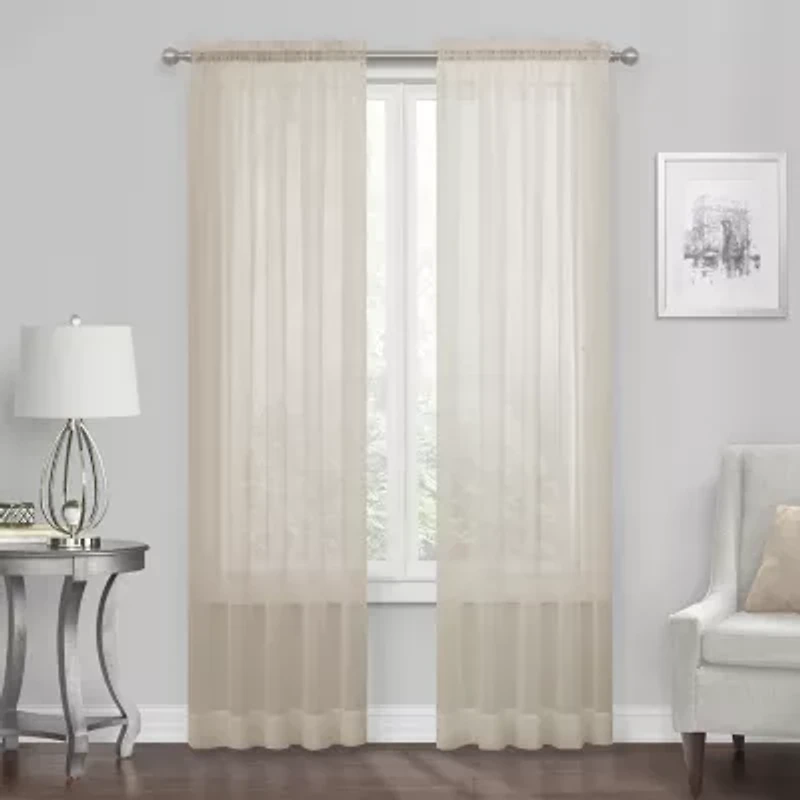 Regal Home Solid Voile Rod Pocket Sheer Single Curtain Panel