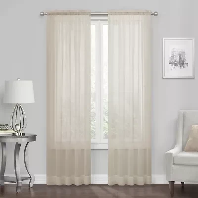 Regal Home Solid Voile Rod Pocket Sheer Single Curtain Panel