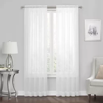 Regal Home Solid Voile Rod Pocket Sheer Single Curtain Panel