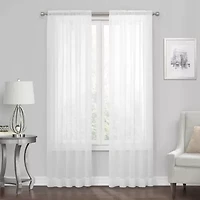 Regal Home Solid Voile Rod Pocket Sheer Single Curtain Panel
