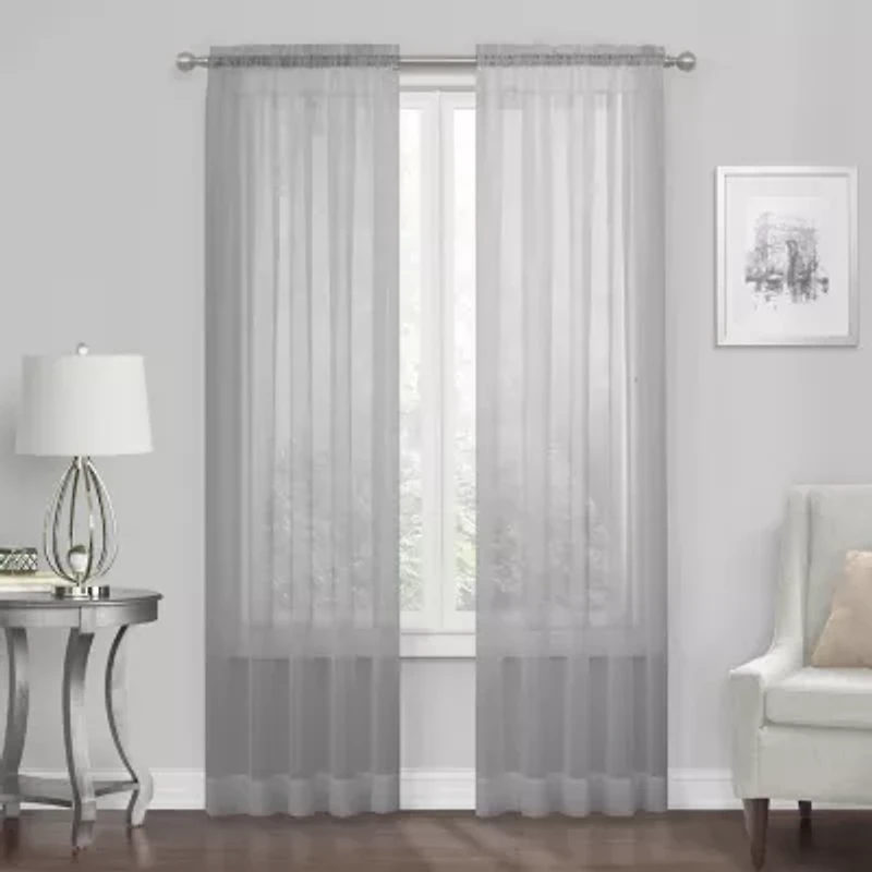Regal Home Solid Voile Rod Pocket Sheer Single Curtain Panel