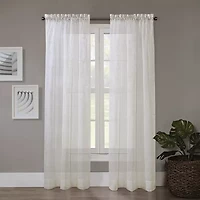 Regal Home Embroidered Voile Rod Pocket Sheer Single Curtain Panel