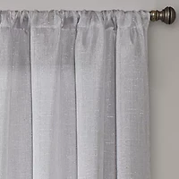 Regal Home Lombardi Solid Metallic Rod Pocket Sheer Single Curtain Panel