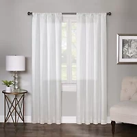 Regal Home Lombardi Solid Metallic Rod Pocket Sheer Single Curtain Panel