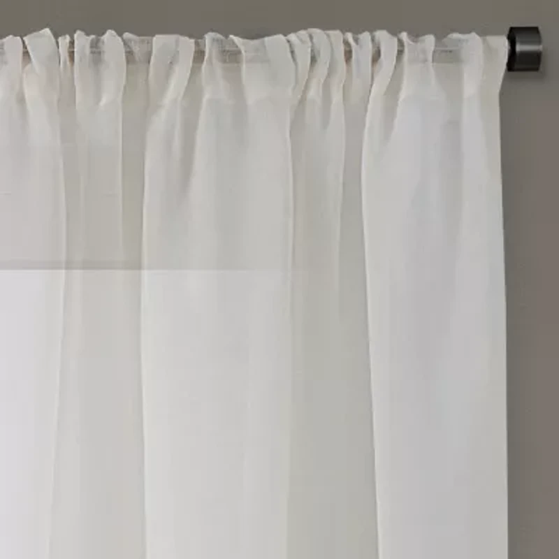Regal Home Meadow Solid Rod Pocket Sheer Single Curtain Panel