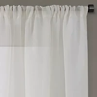 Regal Home Meadow Solid Rod Pocket Sheer Single Curtain Panel