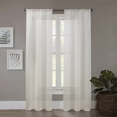 Regal Home Meadow Solid Rod Pocket Sheer Single Curtain Panel