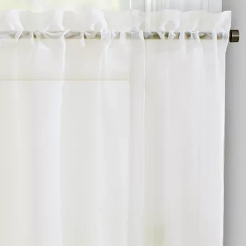 Regal Home Voile Solid 2-pc. Rod Pocket Window Tier