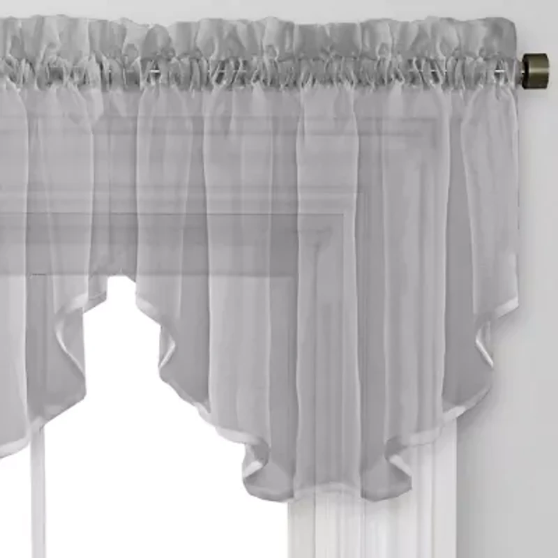 Regal Home Voile Solid Rod Pocket Ascot Valance