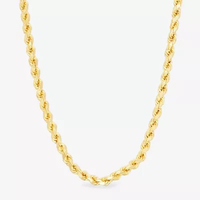 14K Gold over Silver Solid Rope 16-30 Inch Chain Necklace