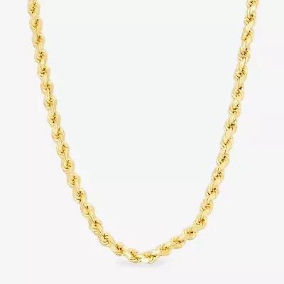 14K Gold over Silver Solid Rope 16-30 Inch Chain Necklace