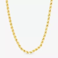 14K Gold over Silver Solid Rope 16-30 Inch Chain Necklace
