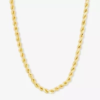 14K Gold Over Silver  Solid Rope Chain Necklace