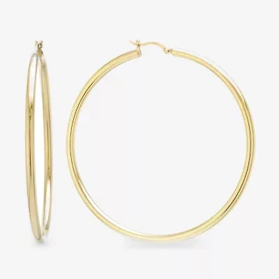 Womens 14K Gold Over Silver Sterling Silver 65mm Hoop Earrings