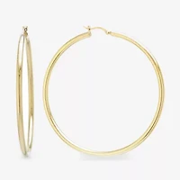 Womens 14K Gold Over Silver Sterling Silver 65mm Hoop Earrings
