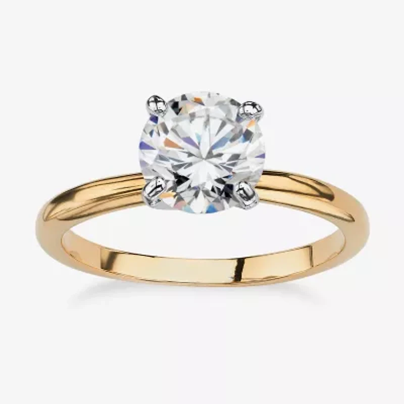 Womens 1 7/8 CT. Cubic Zirconia 18K Gold Over Brass Engagement Ring