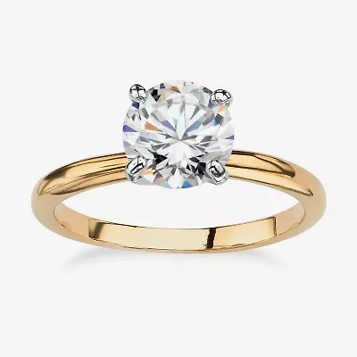 Womens 1 7/8 CT. Cubic Zirconia 18K Gold Over Brass Engagement Ring