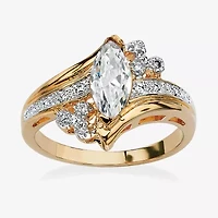 Womens 1 1/10 CT. T.W.  Cubic Zirconia 14K Gold Over Brass Engagement Ring
