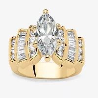 Womens 3 3/4 CT. T.W. Cubic Zirconia 14K Gold Over Brass Engagement Ring