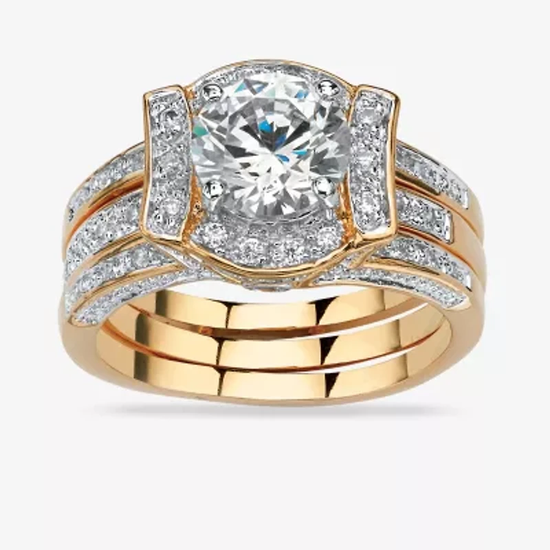 Womens 2 1/3 CT. T.W. Cubic Zirconia 18K Gold Over Brass Bridal Set