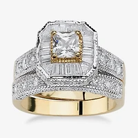 Womens 2 1/3 CT. T.W. Cubic Zirconia 14K Gold Over Brass Bridal Set