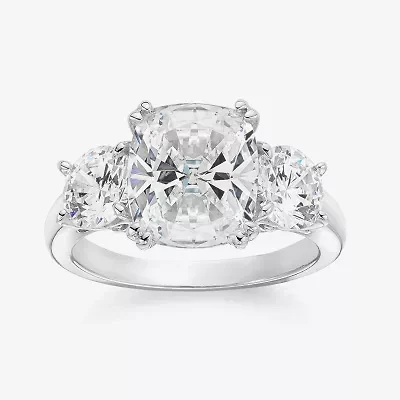 DiamonArt® Womens 5 3/4 CT. T.W. White Cubic Zirconia Sterling Silver 3-Stone Engagement Ring