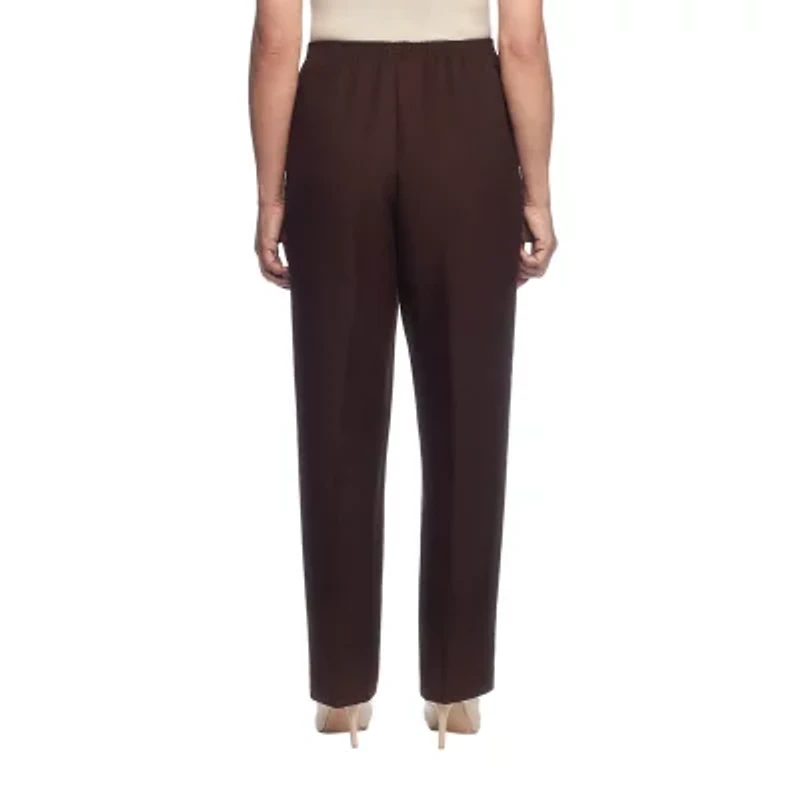 Alfred Dunner Classics Womens Straight Mid Rise Pull-On Pant