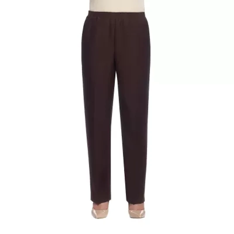 Alfred Dunner Classics Womens Straight Mid Rise Pull-On Pant