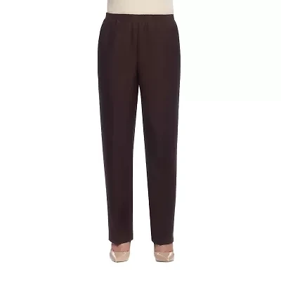 Alfred Dunner Classics Womens Straight Mid Rise Pull-On Pant