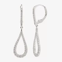 Sparkle Allure Womens Cubic Zirconia Pure Silver Over Brass Pear Drop Earrings