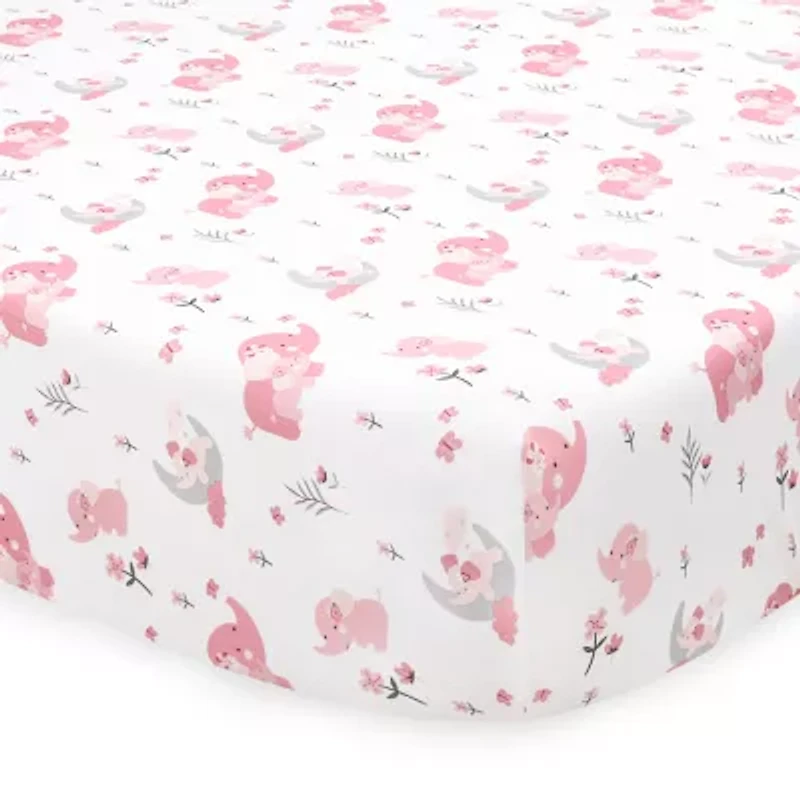 The Peanutshell Pink Elephant 3-pc. Crib Bedding Set