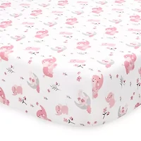 The Peanutshell Pink Elephant 3-pc. Crib Bedding Set