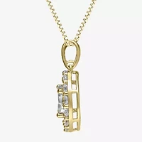 Womens 1 CT. T.W. Natural White Diamond 14K Two Tone Gold Round 18 Inch Pendant Necklace