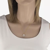 Womens 1 CT. T.W. Natural White Diamond 14K Two Tone Gold Round 18 Inch Pendant Necklace