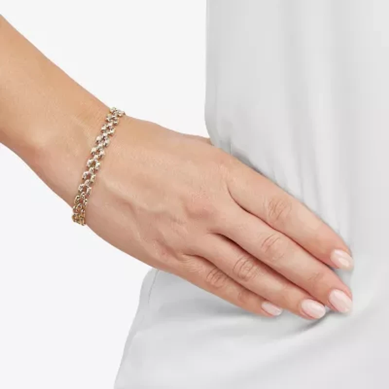 Womens 14K Gold 7.25 Inch Link Bracelet