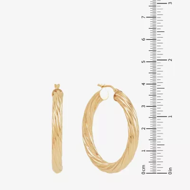 Made in Italy Womens 14K Gold 35mm Round Hoop Earrings