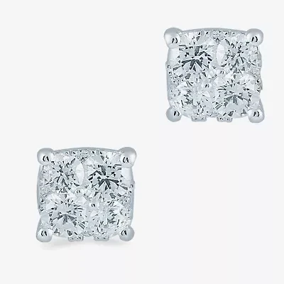 1/4 CT. T.W. Natural White Diamond Sterling Silver 3.8mm Stud Earrings