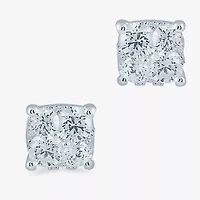 1/4 CT. T.W. Natural White Diamond Sterling Silver 3.8mm Stud Earrings