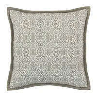 Royal Court Evergreen Square Quilted Square Throw Pillow
