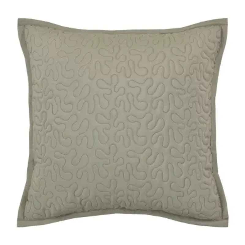 Royal Court Evergreen Square Quilted Square Throw Pillow