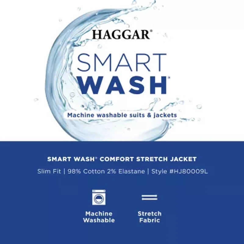 Haggar Smart Wash Mens Stretch Fabric Slim Fit Blazer