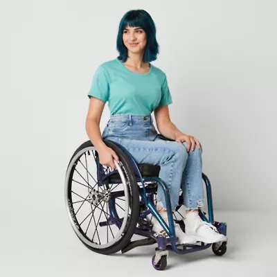 a.n.a Womens High Rise Adaptive Easy-on + Easy-off Hidden Access Opening Straight Leg Jean