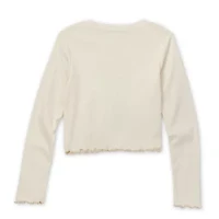 Disney Collection Little & Big Kid Girls Crew Neck Long Sleeve Regular Fit Wish Graphic T-Shirt