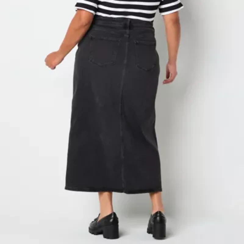 a.n.a Denim Womens High Rise Maxi Skirt Plus