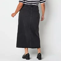 a.n.a Denim Womens High Rise Maxi Skirt Plus