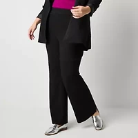 Liz Claiborne Lisa Womens Plus Flare Mid Rise Pull-On Pant