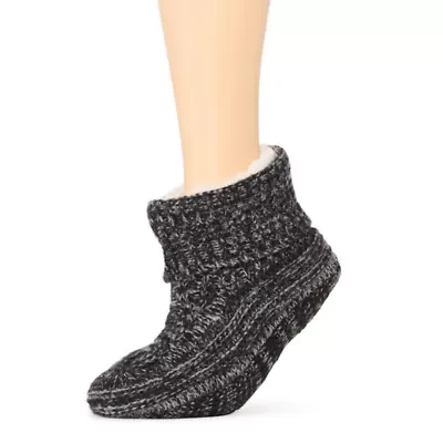 Muk Luks Tall Cuff Brushed Womens 1 Pair Slipper Socks