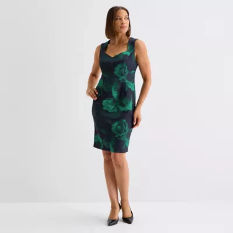Maya Brooke Womens Floral Jacket Dress